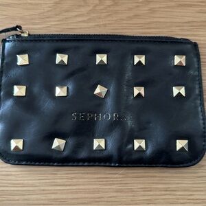 Sephora Black Pouch with Gold Accents